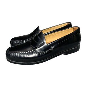 JOHNSTON & MURPHY Men's Size 9M Black Leather Ski-Moc Round Toe Penny Loafer